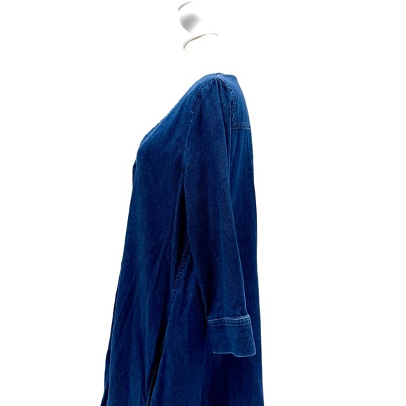 COS Mini Shift Dress Size 8 Denim Long‎ Sleeve Minimalist Clean Basic - Picture 10 of 11
